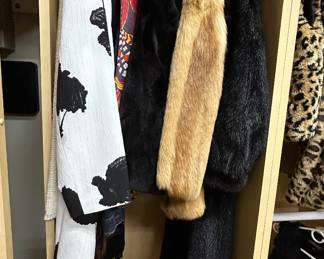 Fur Coats: authentic Mink and Chinchilla.  Fashion imitation furs.