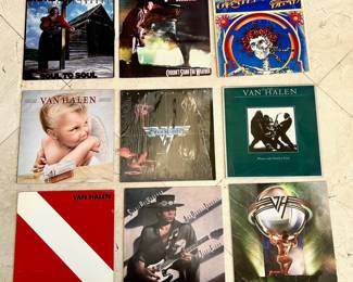 Huge Vinyl Record Collection: Van Halen, Stevie Ray Vaughan and Grateful Dead