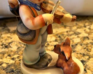 Hummel Goebel Collectible Figurine: Boy playing Violin with Dog