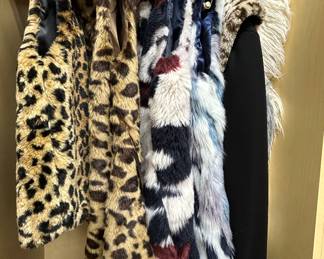 Fur Coats: authentic Mink and Chinchilla.  Fashion imitation furs.
