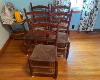 5 LADDER BACK CHAIRS