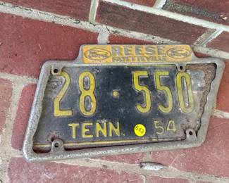 1954 TN LICENSE PLATE AND SURROUND