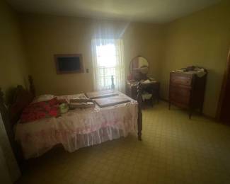 BED , CHEST OF DRAWERS, AND VANITY
