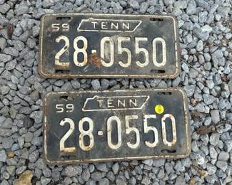 PAIR OF 1959 TN LICENSE PLATES