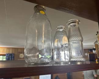 3 VINTAGE MILK BOTTLES