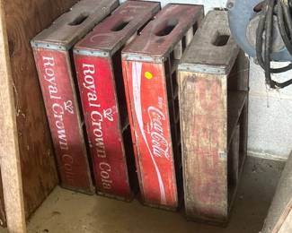 4 VINTAGE COLA CRATES