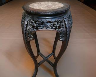 Carved Rosewood Plant Stand, large bid #38
