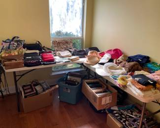 Purses, Scarves, Hats, Picture Frames, Books