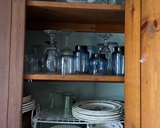 One kitchen cabinet of ceramic/glass dishware