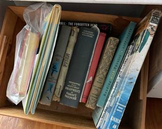 Box of assorted books