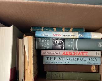 Box of assorted books