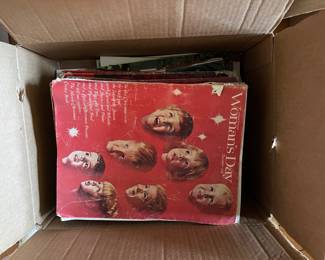 Box of assorted vintage magazines in upstairs bedroom 