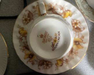 Bottom side of autumnal teacup and saucer 