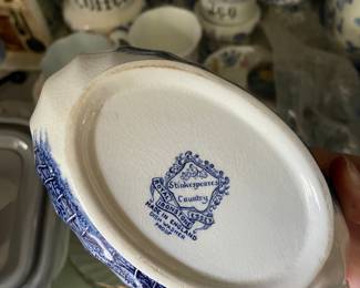 Blue and white ceramic dish made in England - Shakespeare Company