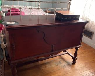 Dark wooden blanket chest 