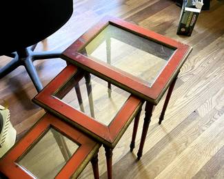 Three stackable side tables