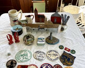 Vintage Marblehead patches and knick knacks 