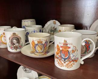 Royal family collectable ceramic dishware, with faces and dates 