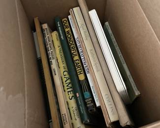 Box of assorted books