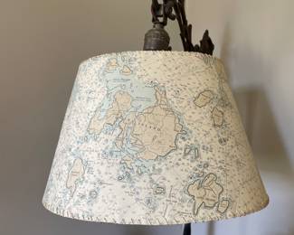 Map lampshade in office 
