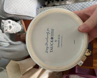 Bottom side of Tiffany and Co. globe trinket box