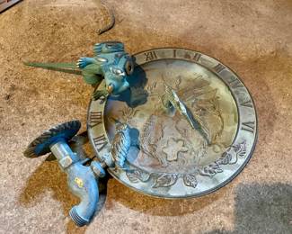 Vintage Spigot, Sprinkler and Sun Dial