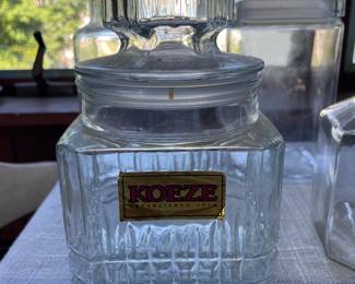 One large glass container 