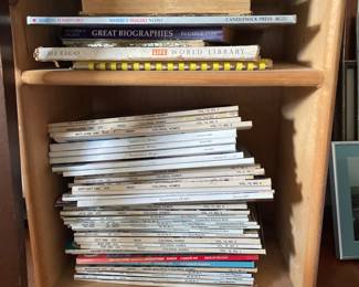Assorted magazines in sewing table
