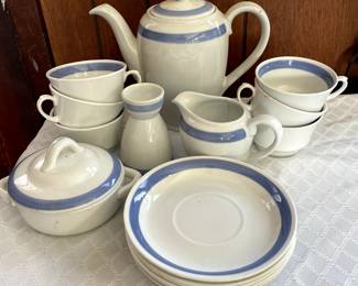 Arabia "Blue Ribbon" tea set 