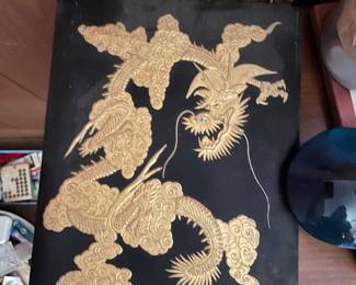 Japanese style box, black and gold in the den 