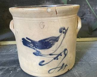 Ceramic white and blue flower pot 