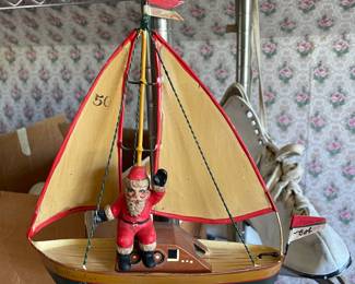 Vintage nautical Santa Christmas decoration 