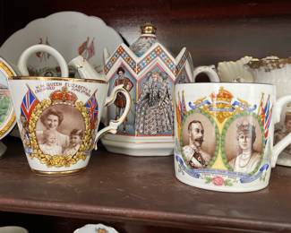 Royal family collectable ceramic dishware, with faces and dates 