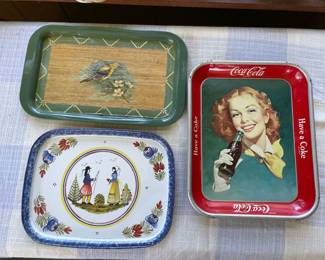 Vintage pans in sunroom 