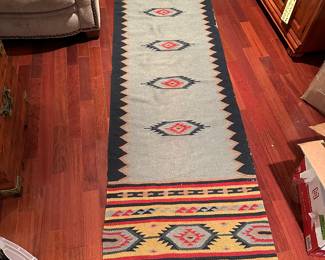 very pretty old woven runner rug, 11’8” long by 40” wide…forward one ahead to see a closeup