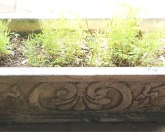 56 - Concrete Planter 29 x 13.5 x 9.5 not painted
