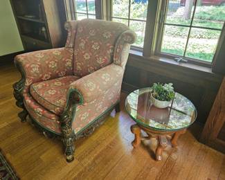 1940s rolled arm chair