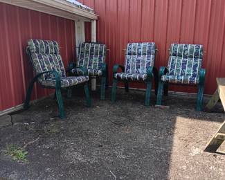 Patio furniture and cushions for four.