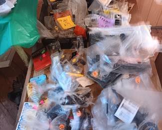 New black wrought iron and brass hardware for doors. Windows, cabinets, etc.