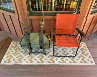 Eclume Wood Holder And Carrier With Pateo Chair And Rug