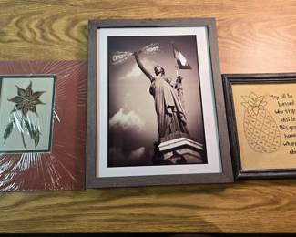 Aurillac Statue Photo Signed Print Jen Sadler Bakewell Signed Art And Embroidery