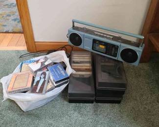 Retro Stereo Cassette Player Plus Cassettes