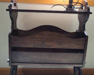 Vintage Side Table With Storage Plus Lamp