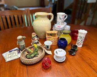 Aynsley Bone China Vase Italian Pitcher And Molly Berry Figurine And Other Various Dishes