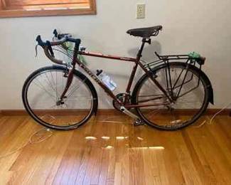 Trek 520 Bicycle With Leather Handle Grips And Brooks Seat