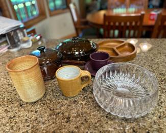 Crystal Bowl Fiesta Cup And Saucer With Pottery Mug And More