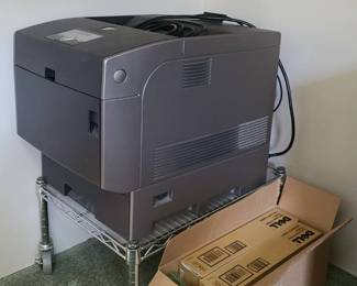 Dell Laser Printer 5100cn With Toner Wheeled Cart