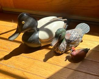 Collectable Tom Taber Wooden Mallard Duck 21 And Other Ducks