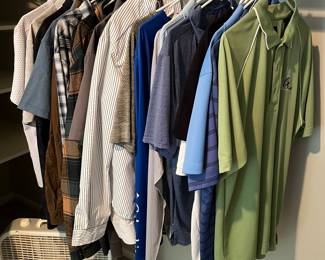 Nice selection of men’s clothing ranging in size from L to 2XL.