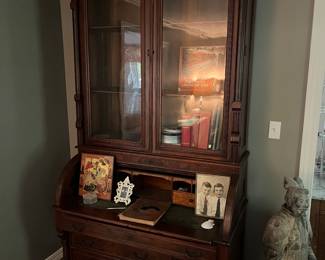 Antique desk with hutch.